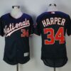 MLB Nationals 34 Bryce Harper Navy 2018 All-Star Game Flexbase Men Jersey