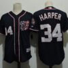 MLB Nationals 34 Bryce Harper Navy Blue New Cool Base Men Jersey