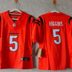 Nike Bengals 5 Tee Higgins Orange F.U.S.E. Vapor Limited Women Jersey(Run Small)