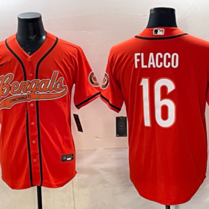 Nike Bengals 16 Flacco Orange Baseball Vapor Limited Men Jersey