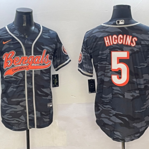 Nike Bengals 5 Tee Higgins Camo Vapor Baseball Limited Men Jersey