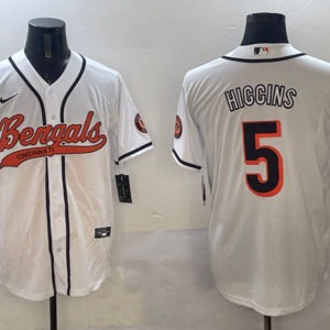 Nike Bengals 5 Tee Higgins White Vapor Baseball Limited Men Jersey