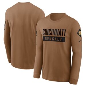 Bengals 2023 Brown Salute To Service Long Sleeve T-Shirt