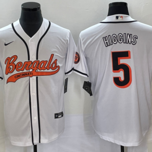 Nike Bengals 5 Tee Higgins White Baseball Vapor Limited Men Jersey