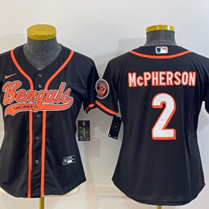 Nike Bengals 2 Evan McPherson Black Vapor Baseball Limited Women Jersey
