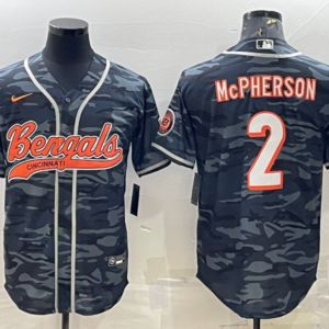 Nike Bengals 2 Evan McPherson Black Camo Vapor Baseball Limited Men Jersey