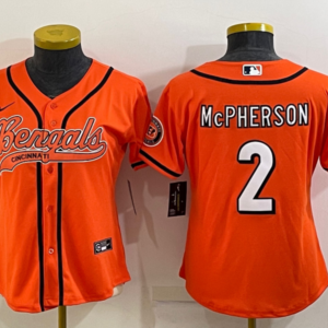 Nike Bengals 2 Evan McPherson Orange Vapor Baseball Limited Women Jersey