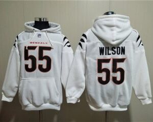 Cincinnati Bengals 55 Logan Wilson White Pullover Hoodie