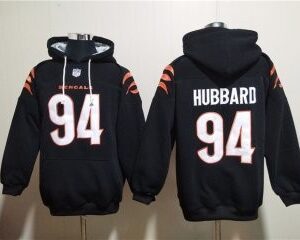Cincinnati Bengals 94 Sam Hubbard Black Pullover Hoodie