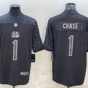 Nike Bengals 1 Ja'Marr Chase Reflective Vapor Limited Men Jersey