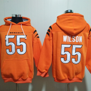 Nike Bengals 55 Logan Wilson Orange Pullover Hoodie