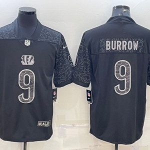 Nike Bengals 9 Joe Burrow Black Reflective Vapor Limited Men Jersey