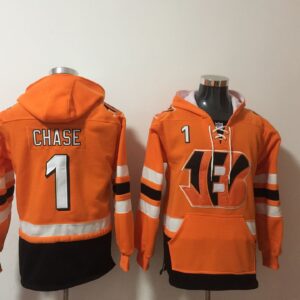 Nike Bengals 1 Ja'Marr Chase Orange Hoodie Sweatshirt
