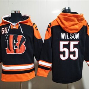 Bengals 55 Logan Wilson Orange Black Ageless Must Have Lace Up Pullover Hoodie