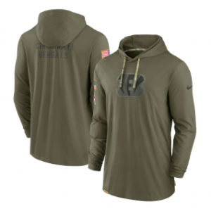 Cincinnati Bengals 2022 Olive Salute to Service Tonal Pullover Hoodie