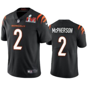 Nike Bengals 2 Evan McPherson Black 2022 Super Bowl LVI Vapor Limited Men Jersey