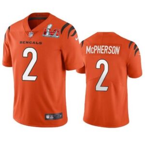 Nike Bengals 2 Evan McPherson Orange 2022 Super Bowl LVI Vapor Limited Men Jersey