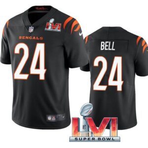 Nike Cincinnati Bengals 24 Vonn Bell Black 2022 Super Bowl LVI Vapor Limited Men Jersey