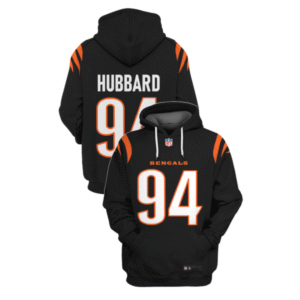 Bengals 94 Sam Hubbard Black 2021 Stitched New Hoodie
