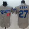 MLB Dodgers 27 Matt Kemp Gray Flexbase Men Jersey