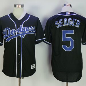 Dodgers 5 Corey Seager Charcoal Cool Base Men Jersey