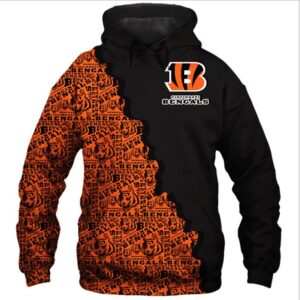 Cincinnati Bengals Football Team Split Hoodie Sweatshirt