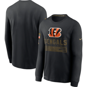 Cincinnati Bengals 2020 Black Salute To Service Sideline Performance Long Sleeve Hoodie