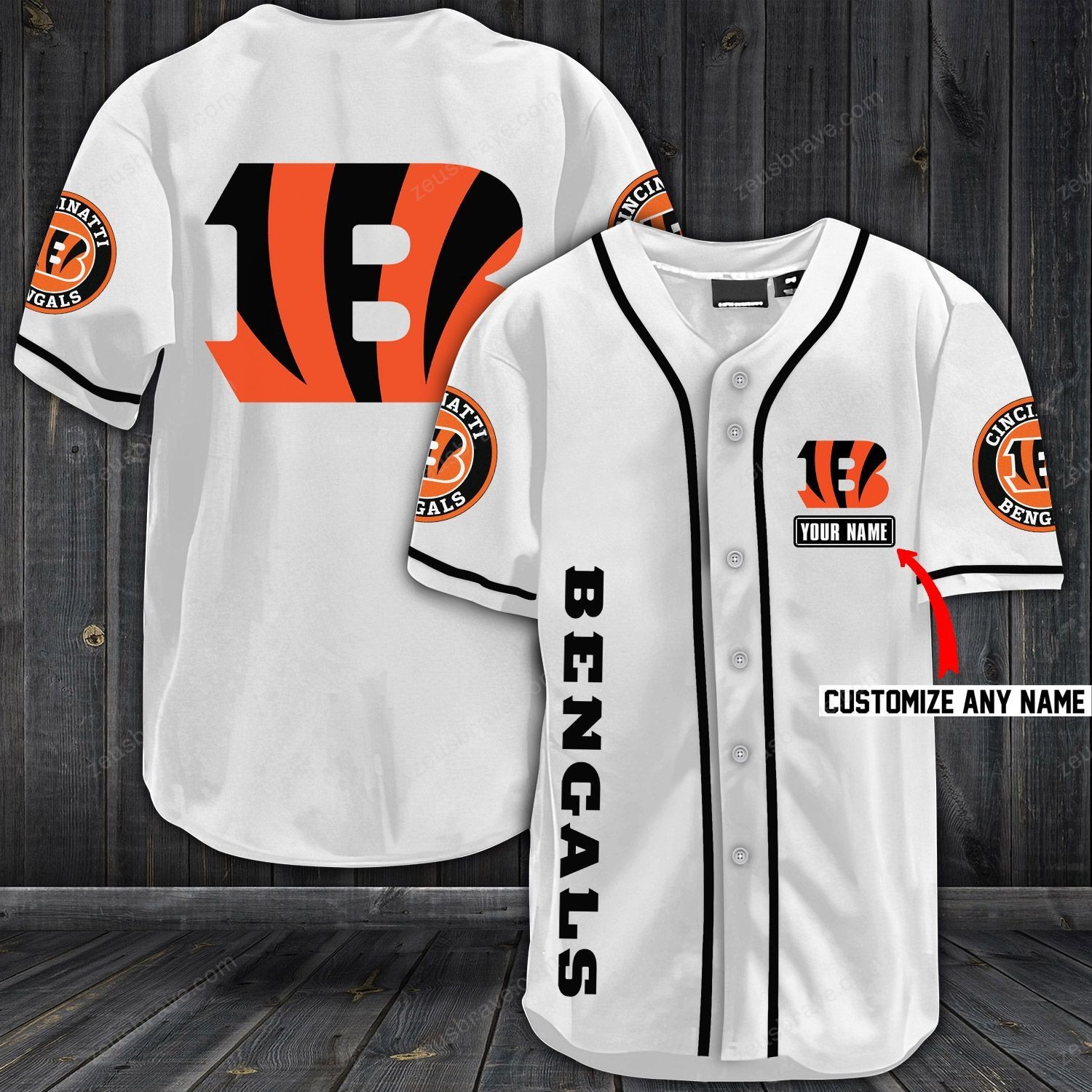 Cincinnati Bengals Baseball Customized Jersey (2)