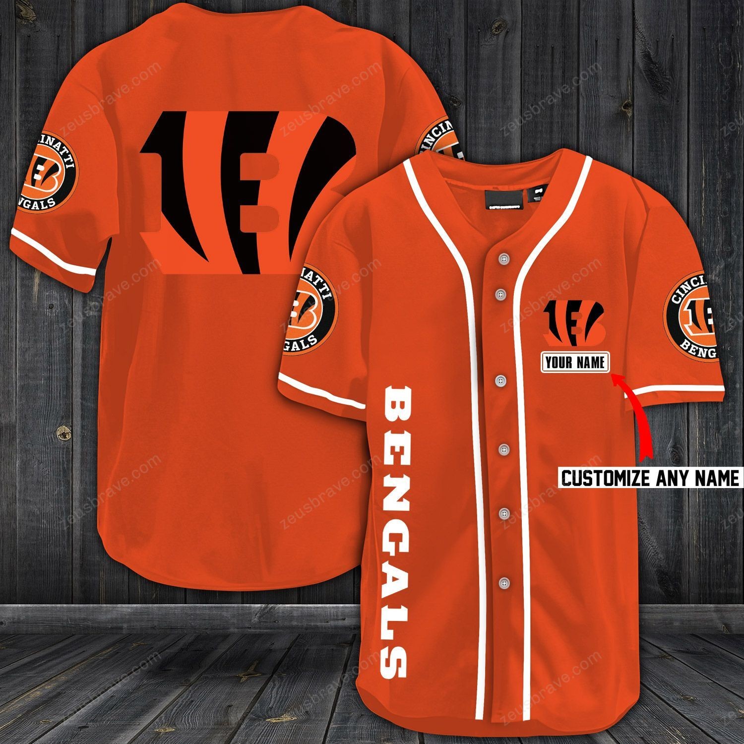 Cincinnati Bengals Baseball Customized Jersey (4)