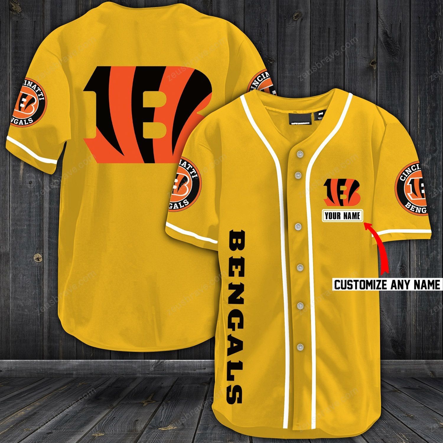Cincinnati Bengals Baseball Customized Jersey (5)