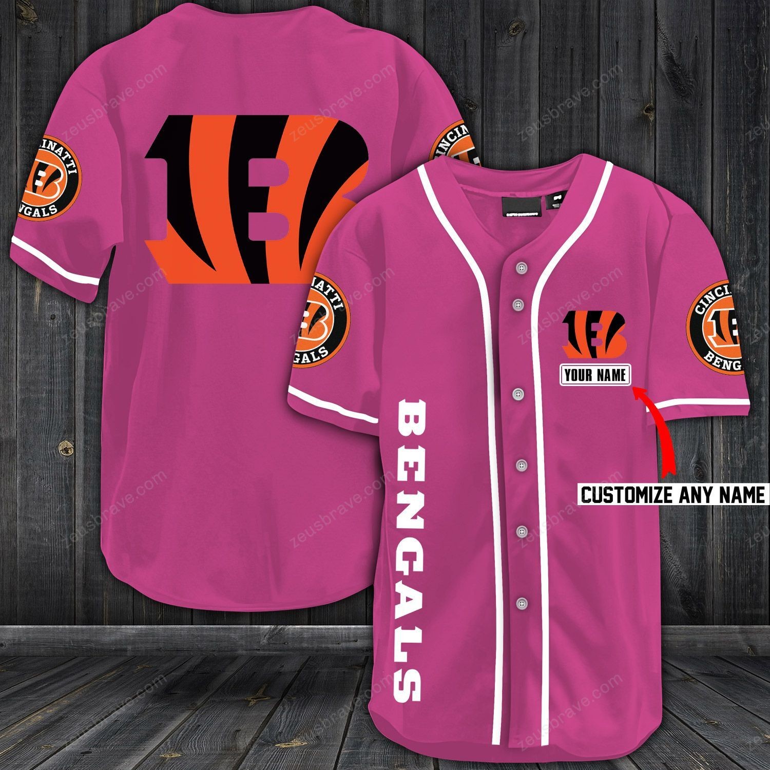 Cincinnati Bengals Baseball Customized Jersey (6)