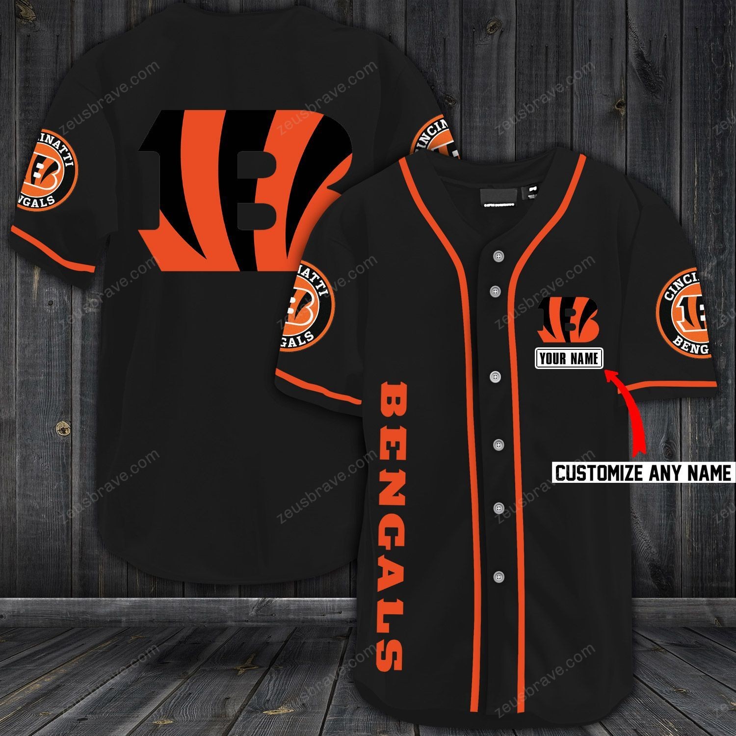 Cincinnati Bengals Baseball Customized Jersey