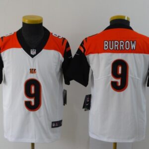 Nike Bengals 9 Joe Burrow White Vapor Untouchable Limited Youth Jersey