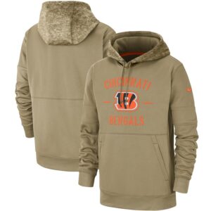 Nike Cincinnati Bengals Tan 2019 Salute To Service Sideline Therma Pullover Hoodie