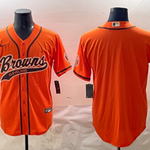 Nike Browns Blank Orange Baseball Vapor Limited Men Jersey