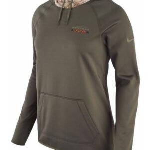 Nike Cincinnati Bengals Olive 2017 Salute to Service Sideline Therma Pullover Women Hoodie
