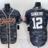 Nike Browns 12 Shedeur Sanders Camo Baseball Vapor Limited Men Jersey