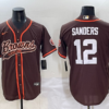 Nike Browns 12 Shedeur Sanders Brown Baseball Vapor Limited Men Jersey