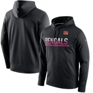 Bengals Breast Cancer Awareness Circuit Performance Black Pullover Hoodie