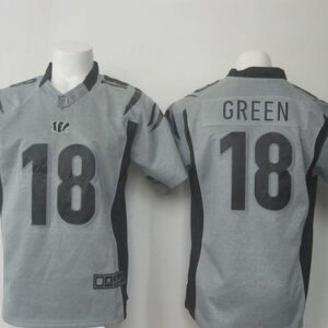 Bengals 18 A.J. Green Gray Men's Stitched Limited Gridiron Gray Jersey