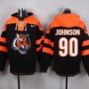 Bengals 90 Michael Johnson Black Player Pullover Hoodie