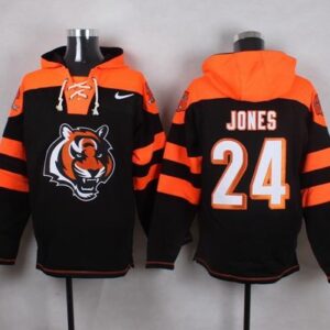 Bengals 24 Adam Jones Black Player Pullover Hoodie