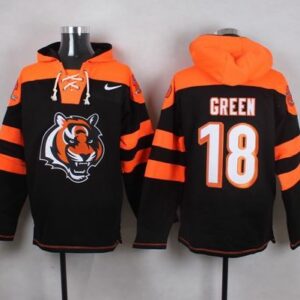 Bengals 18 A.J. Green Black Player Pullover Hoodie