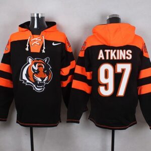 Bengals 97 Geno Atkins Black Player Pullover Hoodie