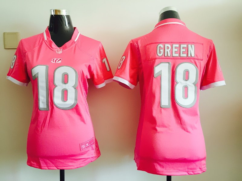 Nike Cincinnati Bengals 18 A.J. Green Pink Women Jersey