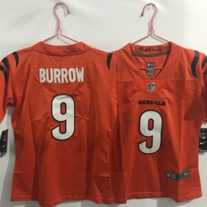 Nike Bengals 9 Joe Burrow Orange Vapor Limited Youth Jersey