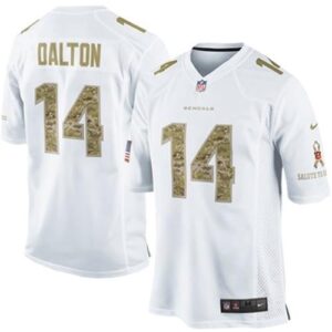 Nike Cincinnati Bengals No.14 Andy Dalton White Men's Football Limited Salute to Service Jersey