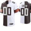 Nike Browns Customized White And Brown Split Vapor Limited Men Jersey