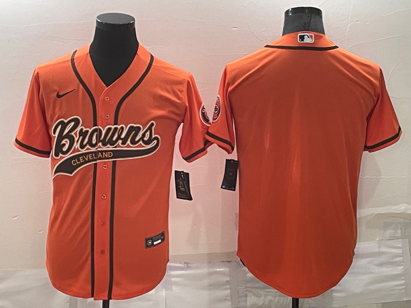 Nike Browns Blank Orange Baseball Men Jersey