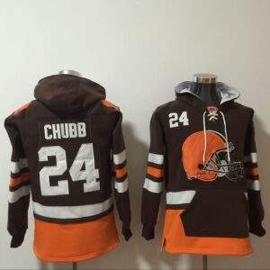 Browns 24 Nick Chubb Brown Hoodie Sweatshirt